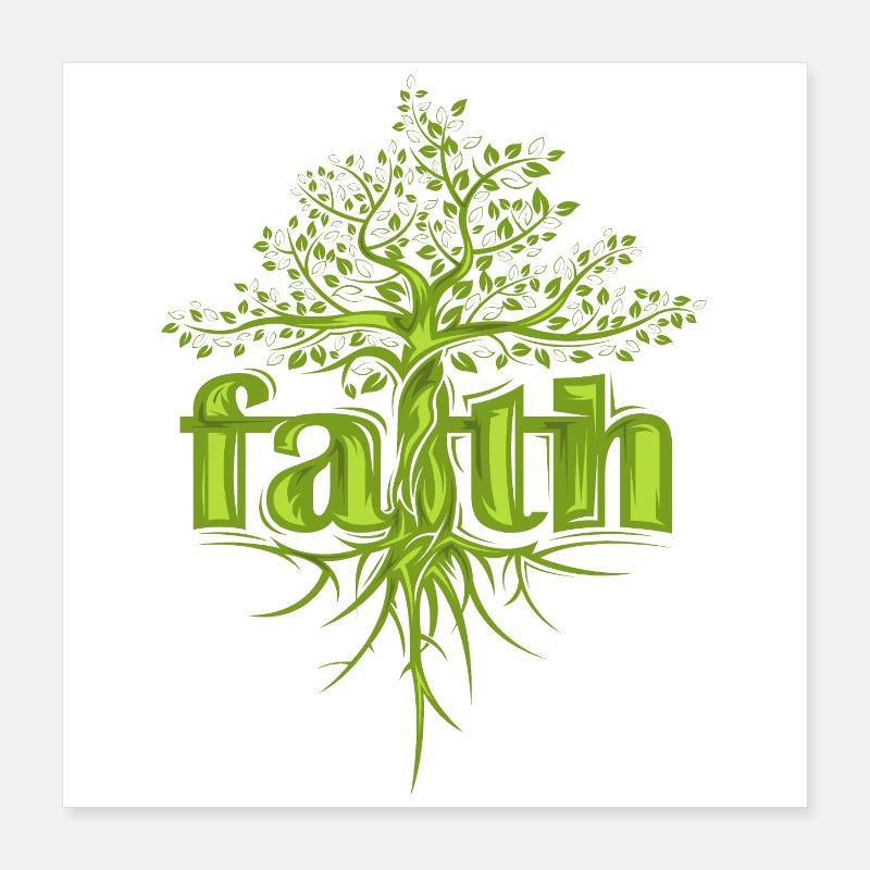 Glaube Baum Hoffnung Motivation Wald Symbol icon Poster 40x40 cm