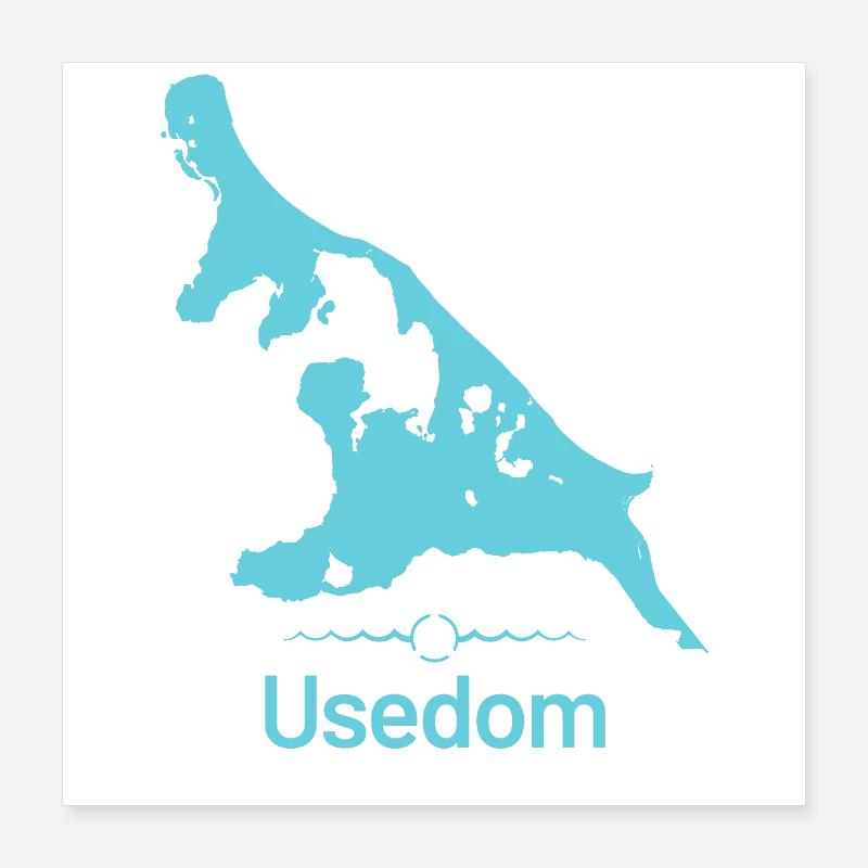 Usedom | Design map Poster 16" x 16" (40x40 cm)