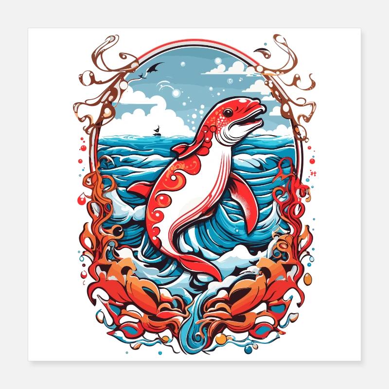Sea creatures Poster 16" x 16" (40x40 cm)