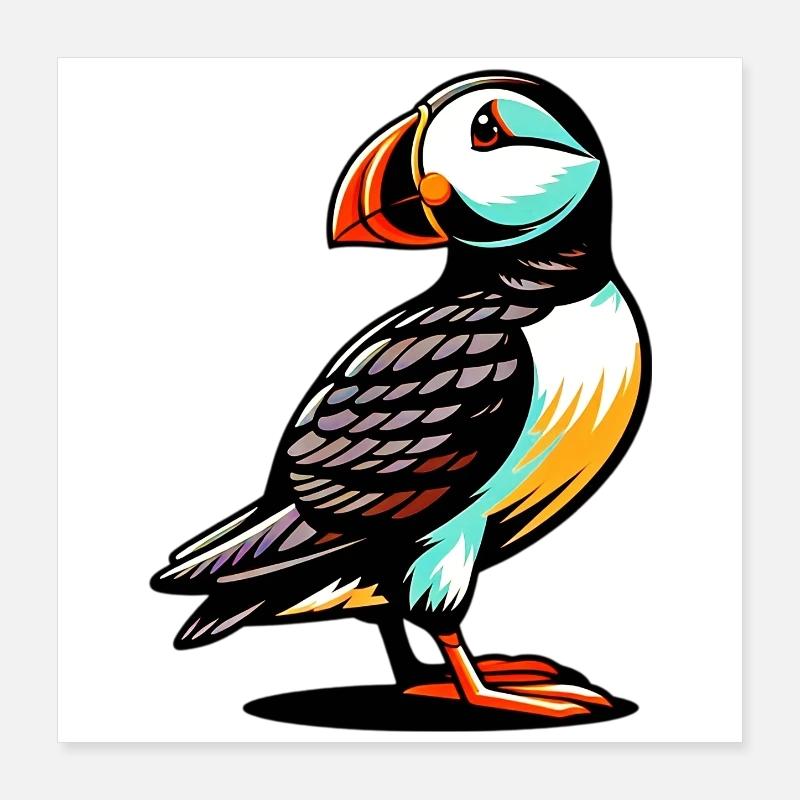 Macareux Poster 40 x 40 cm