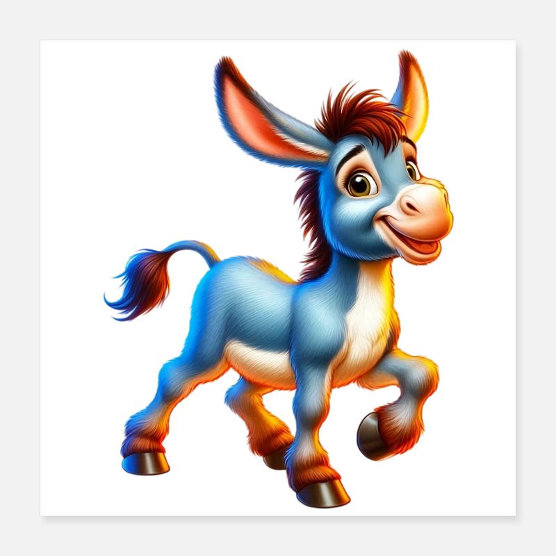 Esel-Maultier Poster 40x40 cm