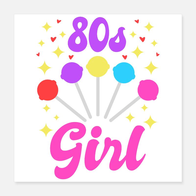 80er Mädel Poster 40x40 cm