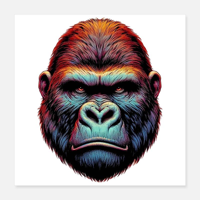 Gorilla Poster 16" x 16" (40x40 cm)