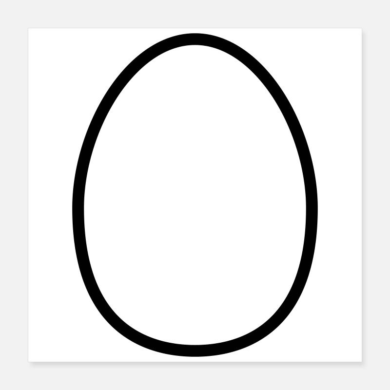 Easter Egg Contour – Minimalist Easter Design Poster 16" x 16" (40x40 cm)