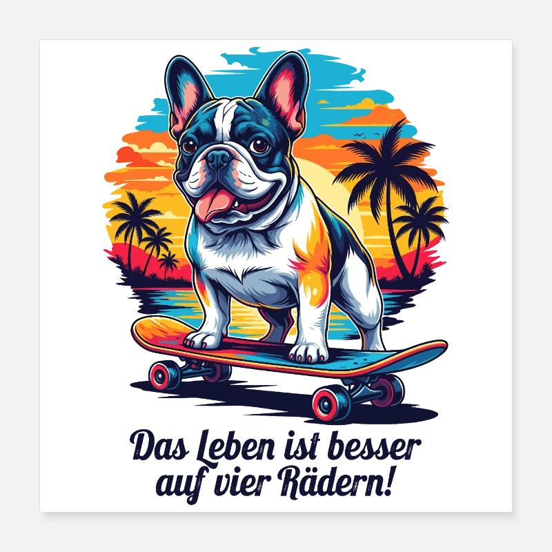 Das Leben ist besser auf vier Rädern Poster 40x40 cm