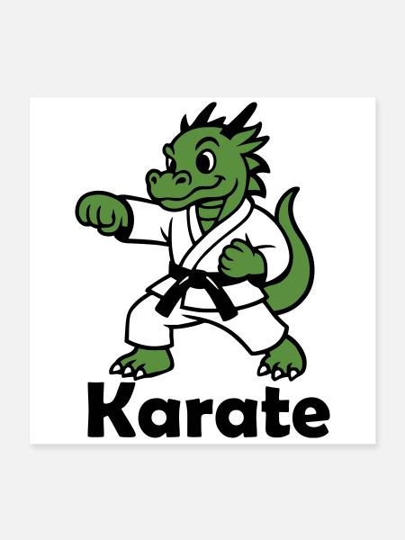 Karate Dragon - Poster 16" x 16" (40x40 cm) - white - Front