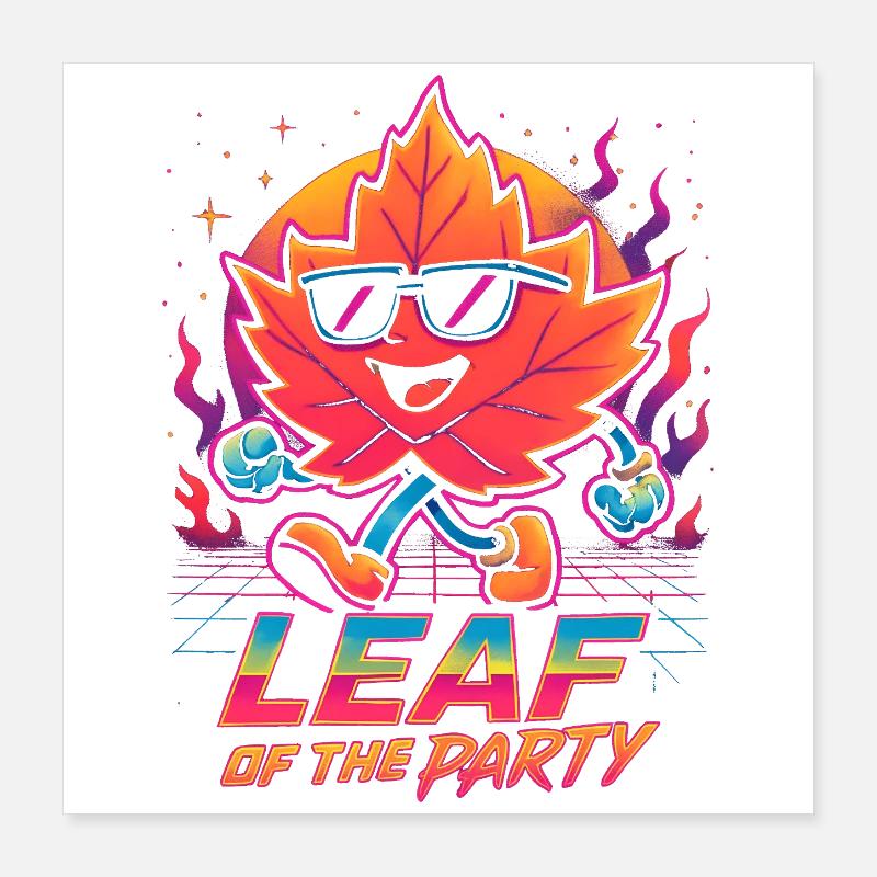 Blatt der Party Happy Fall Ernte Herbstblatt Poster 40x40 cm