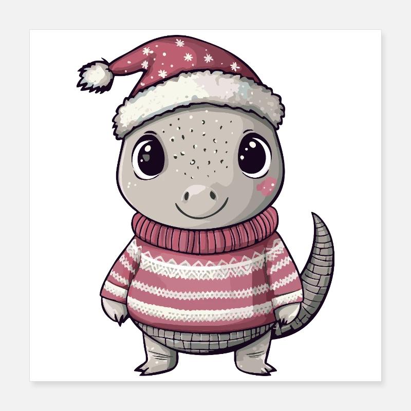 Tatous de Noël Poster 40 x 40 cm