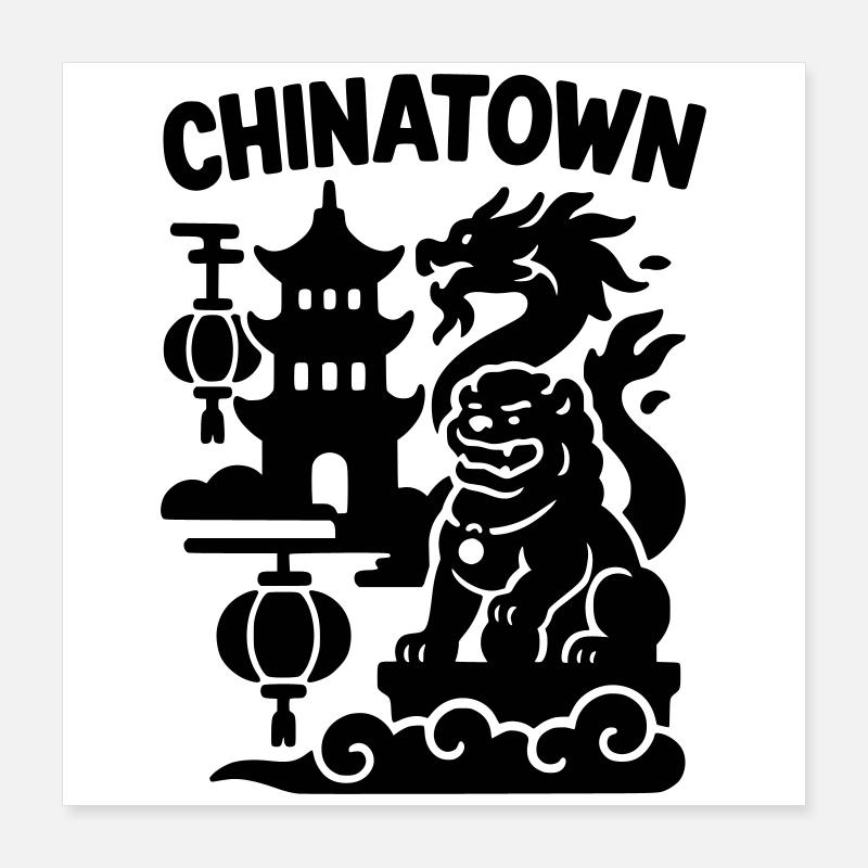 Quartier chinois Poster 40 x 40 cm