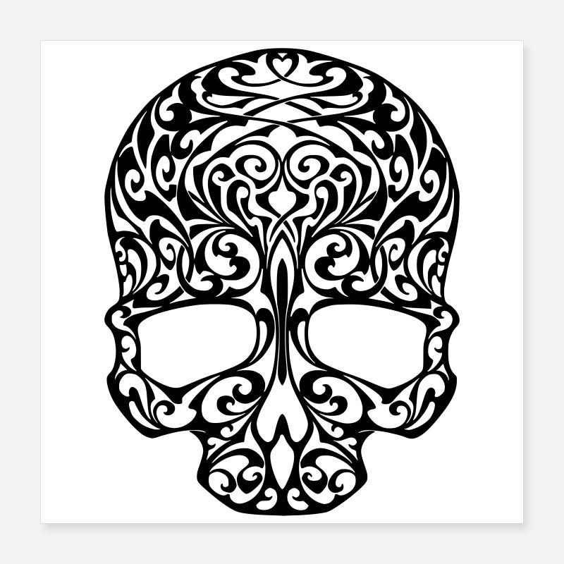 skull tribal Poster 40 x 40 cm