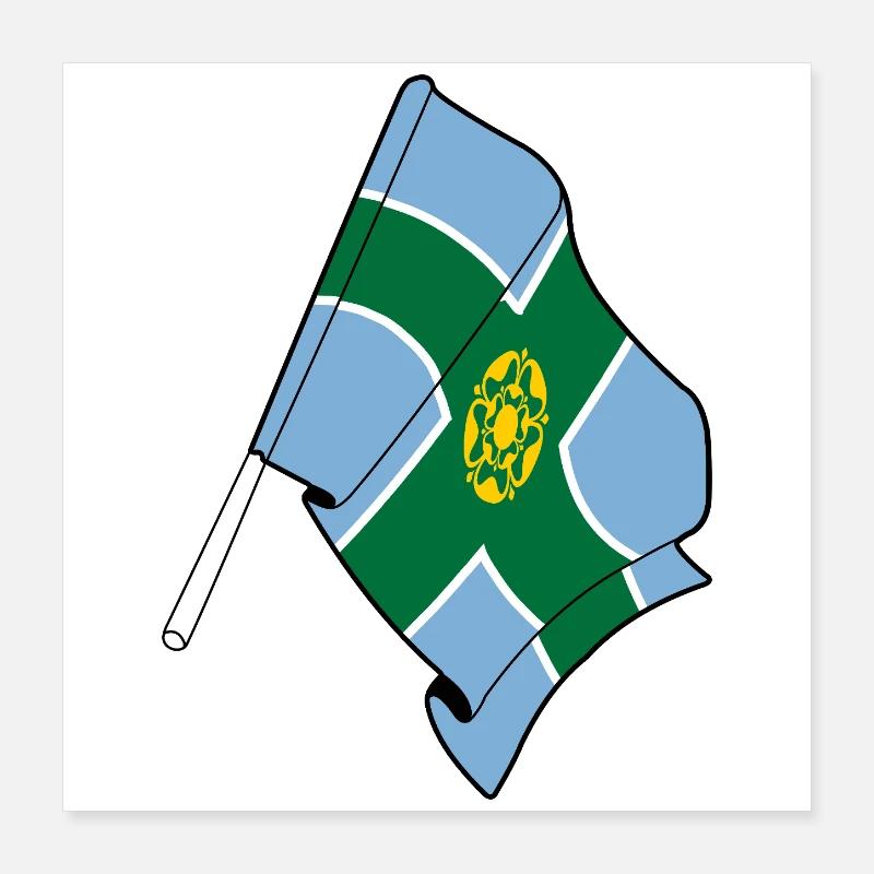 Drapeau du Derbyshire Poster 40 x 40 cm