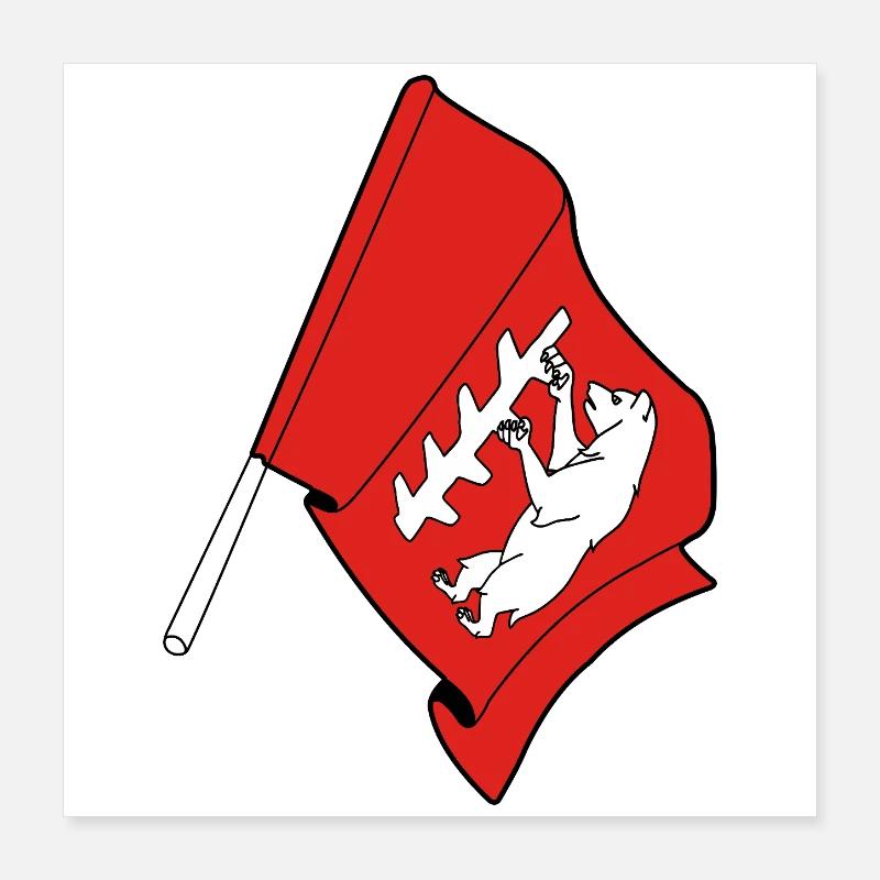 Drapeau du Warwickshire Poster 40 x 40 cm