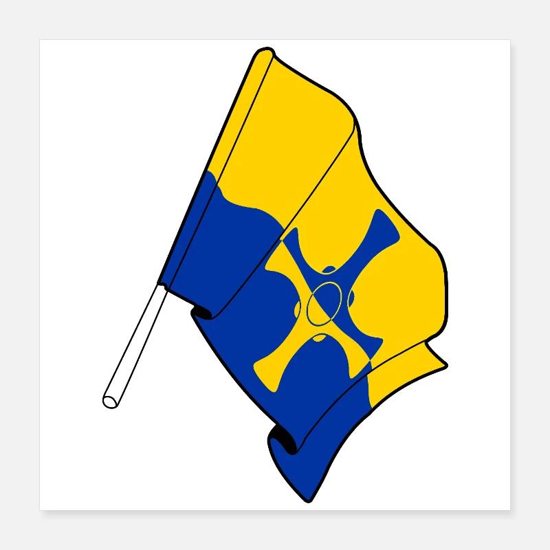 Flagge von Durham Poster 40x40 cm