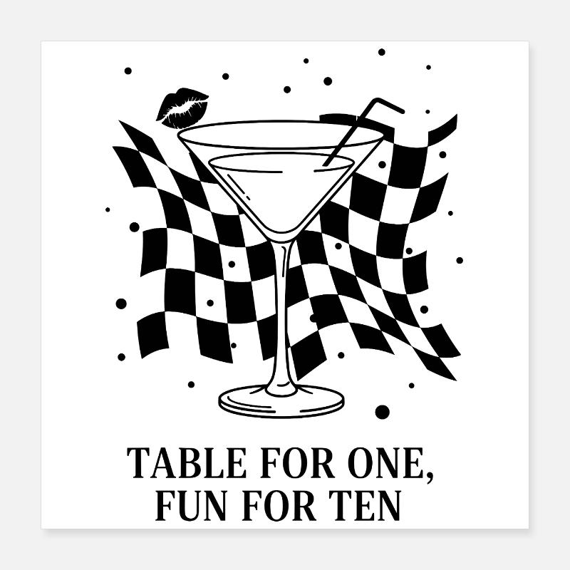 Table For One Martini Party Poster 40 x 40 cm