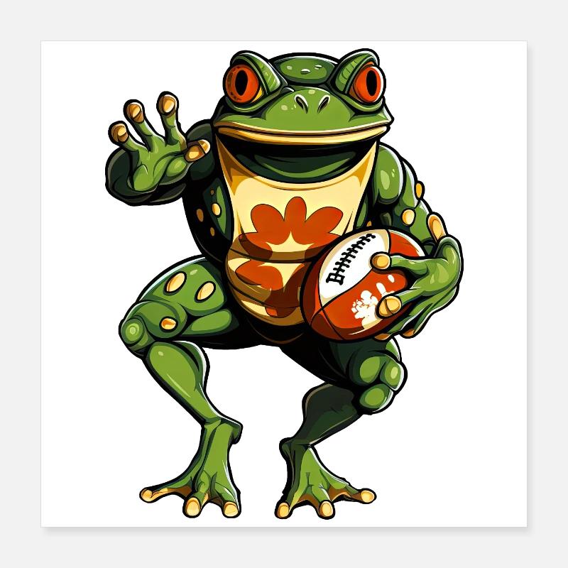 Frösche Rugby Poster 40x40 cm