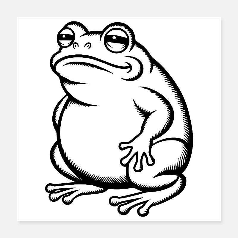 Fat Fat Toad - Fat Fat Frog Poster 16" x 16" (40x40 cm)