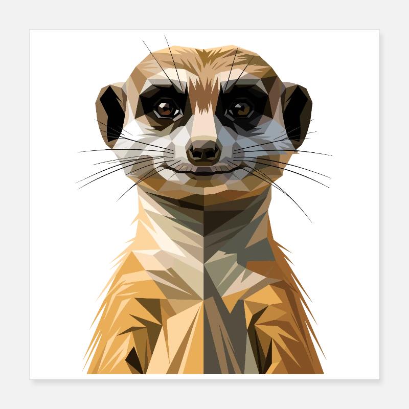 Erdmännchen Meerkat Süßes Surikate Mangusten Poster 40x40 cm