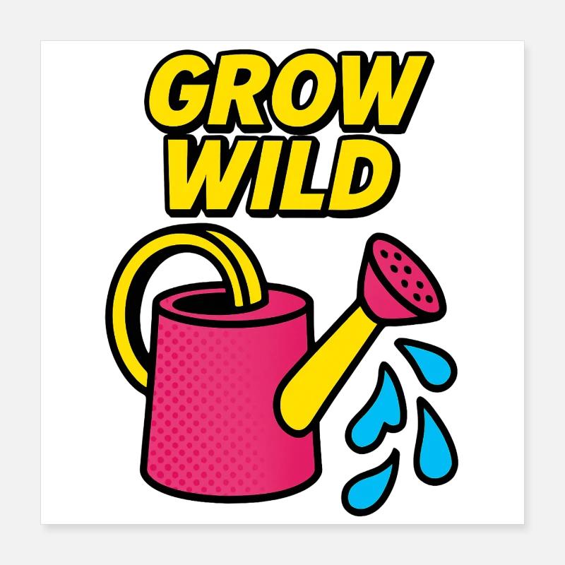 Wild Sprout Retro-Gartenbau Poster 40x40 cm