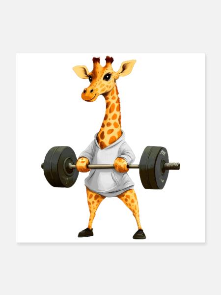 Giraffe Sport - Poster 16" x 16" (40x40 cm) - white - Front