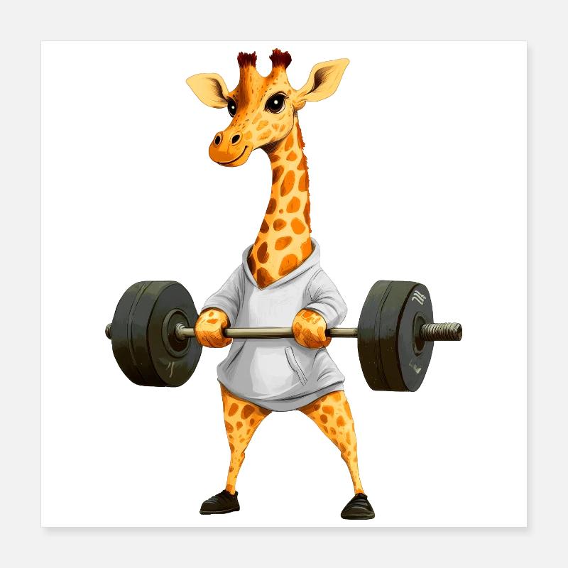 Giraffe Sport Poster 16" x 16" (40x40 cm)