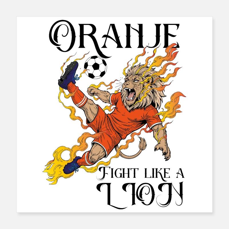 OranjeFlaL Poster 40 x 40 cm