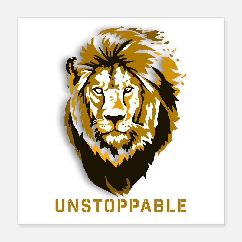 Tête de Lion Imparable Poster 40 x 40 cm
