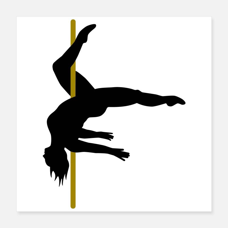 Curvy Poledancer in the Inside Leg Hang Poster 16" x 16" (40x40 cm)