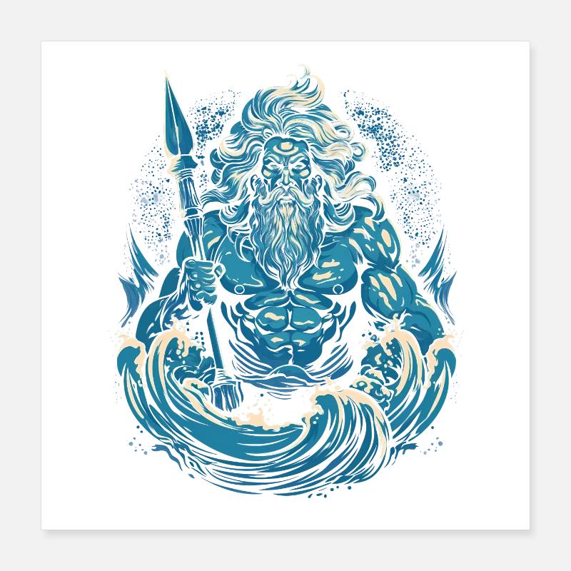 Poseidon Poster 40x40 cm
