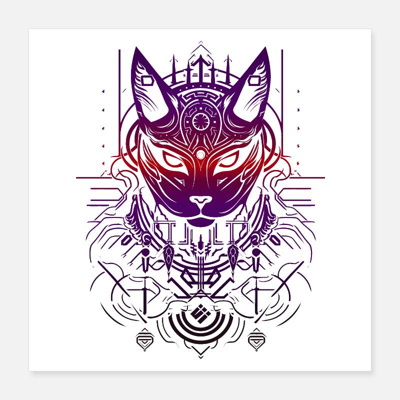 Hypno Katze Poster 40x40 cm