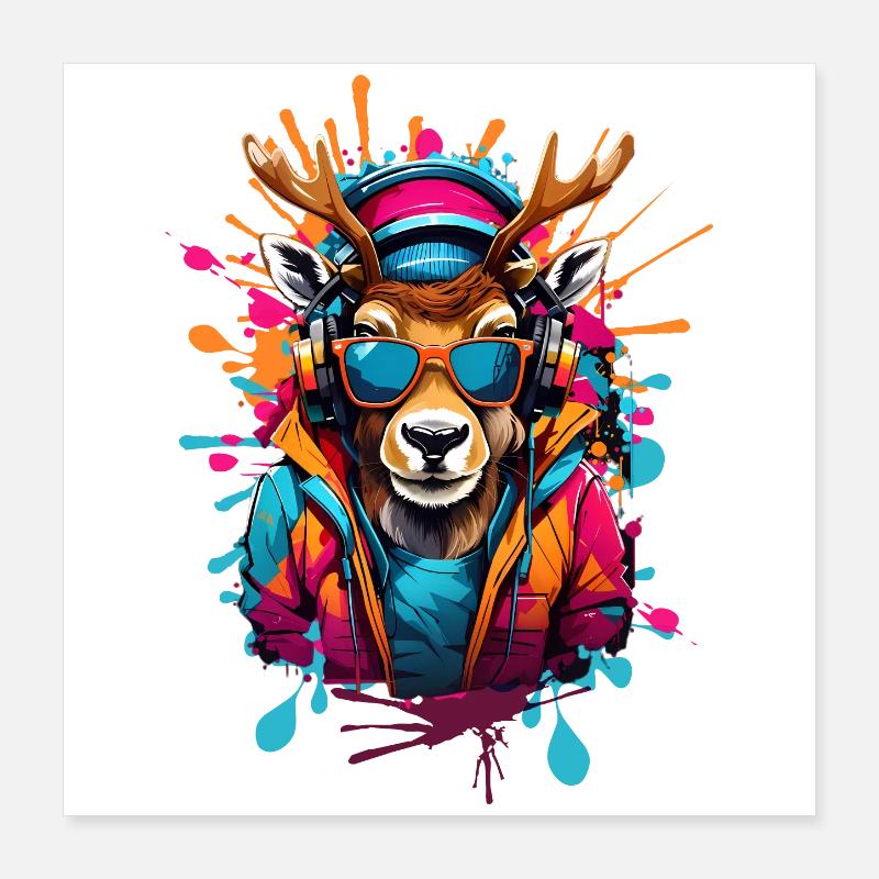 Renne cool Poster 40 x 40 cm