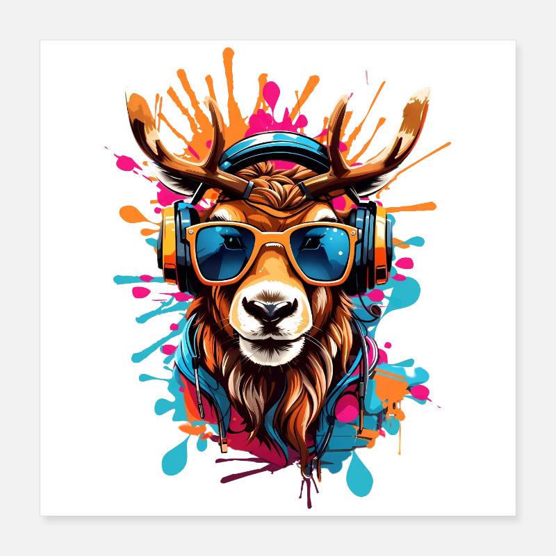 Renne cool Poster 40 x 40 cm