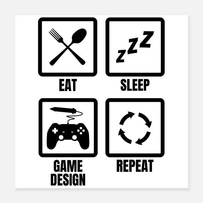 Game Design Routine Poster 40x40 cm