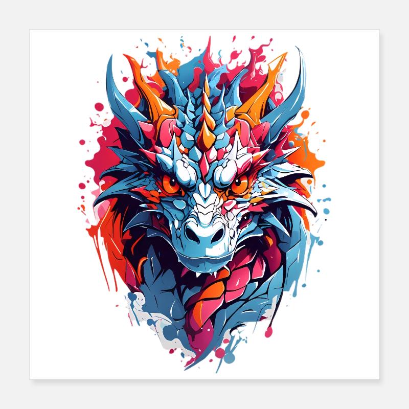 Coole Drache Poster 40x40 cm