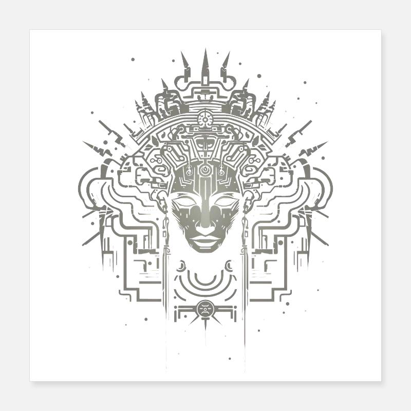 Hypnotischer Kopf Poster 40x40 cm