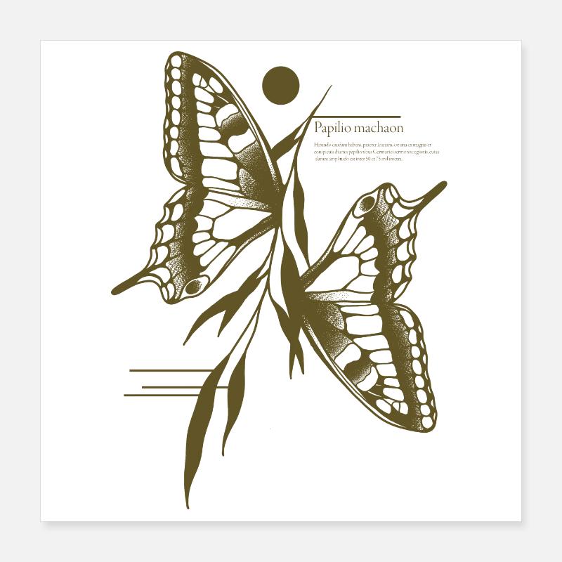Schwalbenschwanz Schmetterling -Variant Poster 40x40 cm