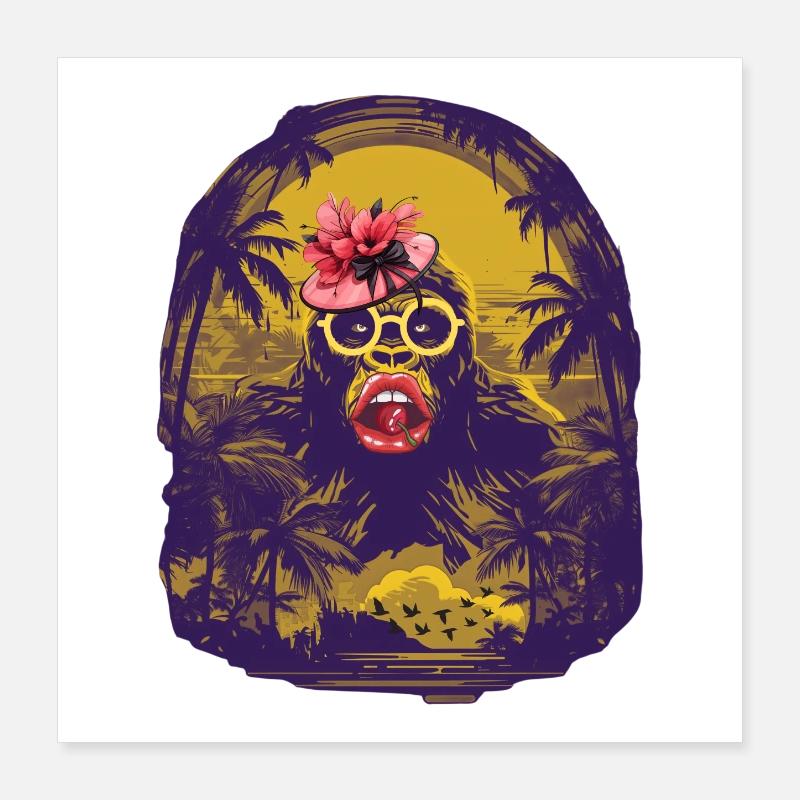 Gorilla Pop Art Poster 40x40 cm