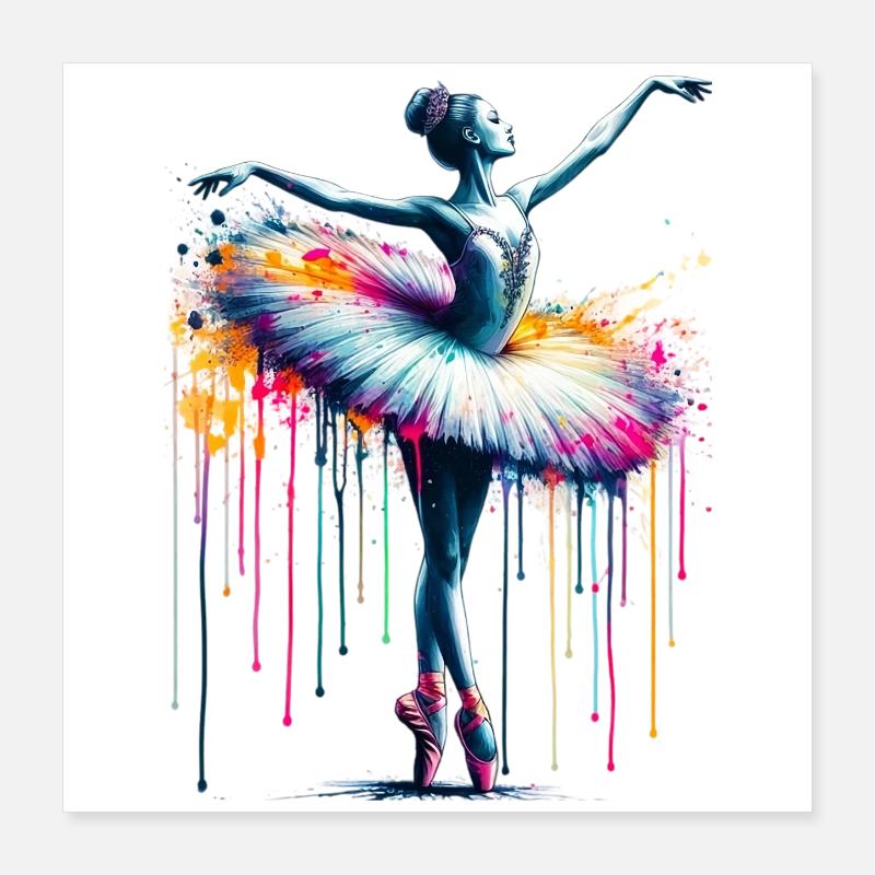Ballet dancer with tutu Poster 16" x 16" (40x40 cm)