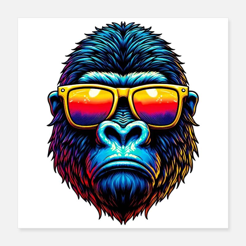 Gorille Poster 40 x 40 cm