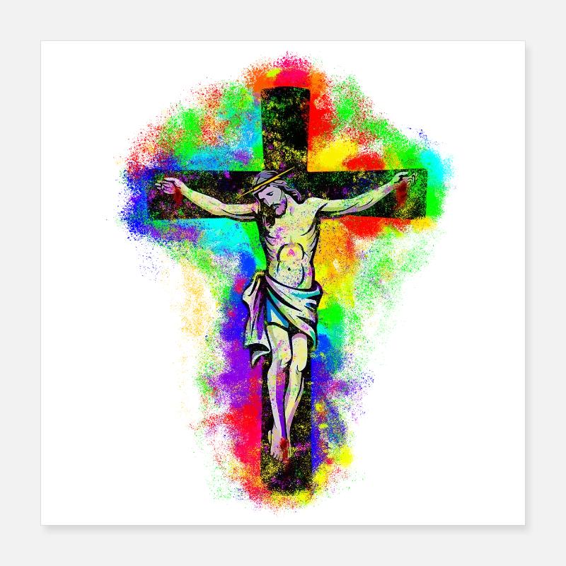 Croix de Jésus-Christ Poster 40 x 40 cm