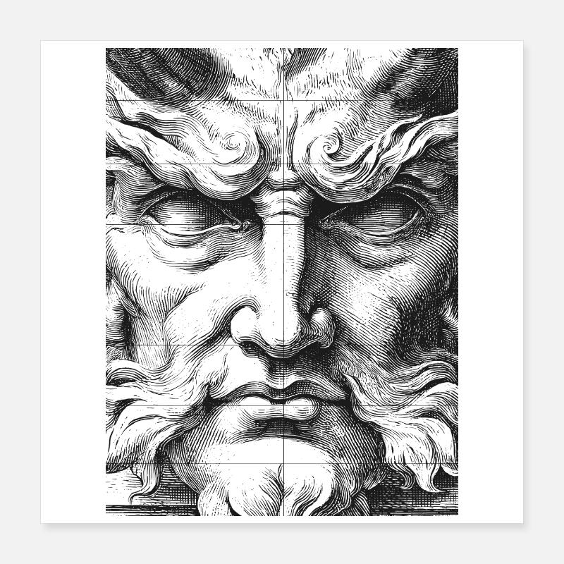 Stone Face Poster 16" x 16" (40x40 cm)