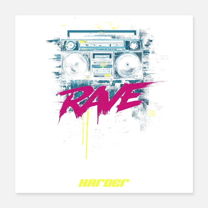 RAVE DAnce harder Poster 40x40 cm