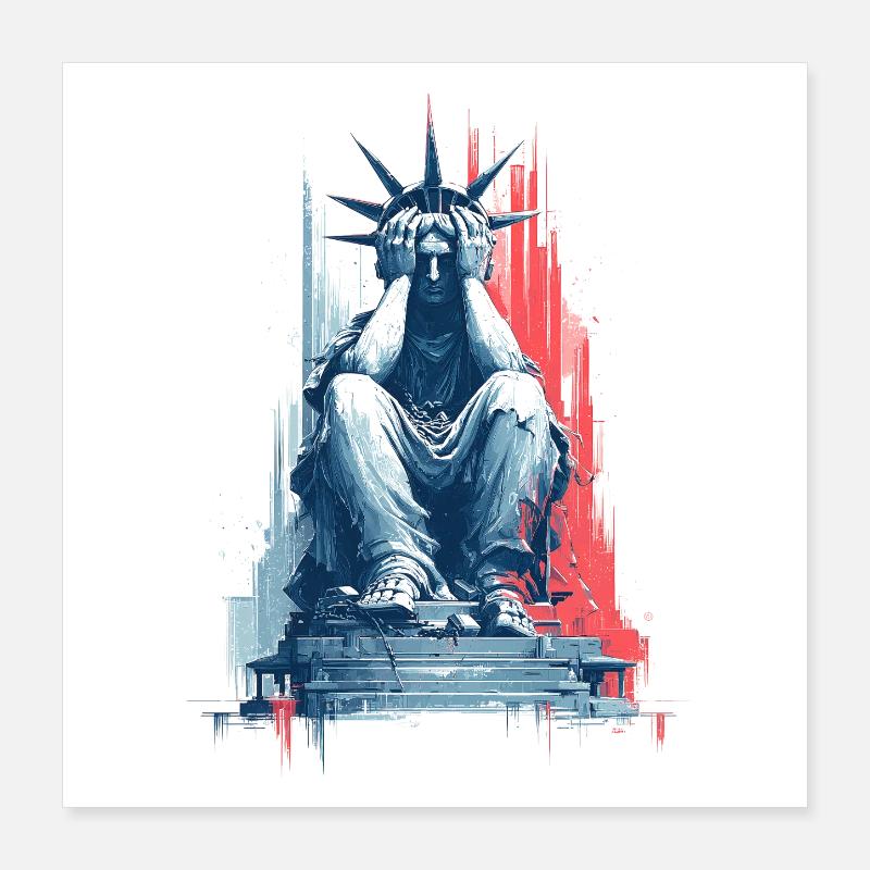 Sad Lady Liberty Poster 16" x 16" (40x40 cm)
