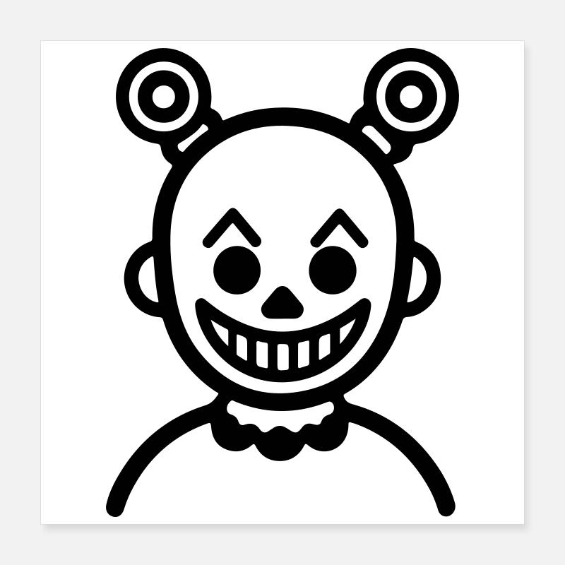 Clown Bande dessinée Poster 40 x 40 cm