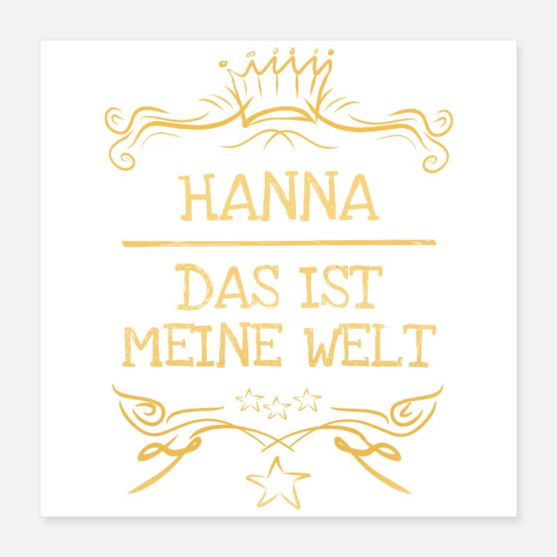 Hanna als Maedchenname Poster 40x40 cm