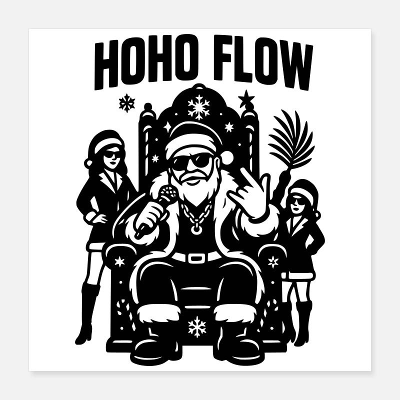 Santa Ho Ho Flow Rap Poster 40 x 40 cm