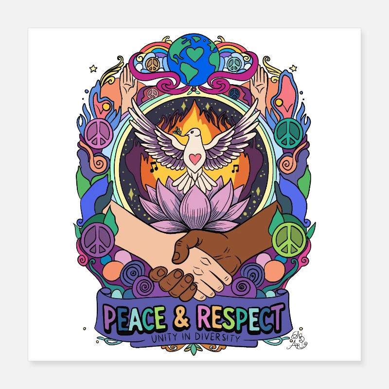 Paix et respect : l’unité dans la diversité Poster 40 x 40 cm