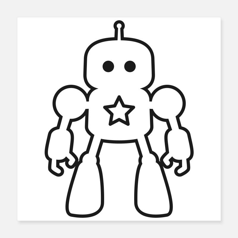 Robots – Intelligence artificielle Conception de science-fiction Poster 40 x 40 cm