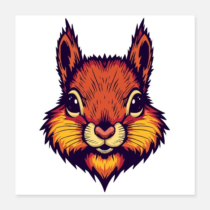 Bright autumnal squirrel Poster 16" x 16" (40x40 cm)