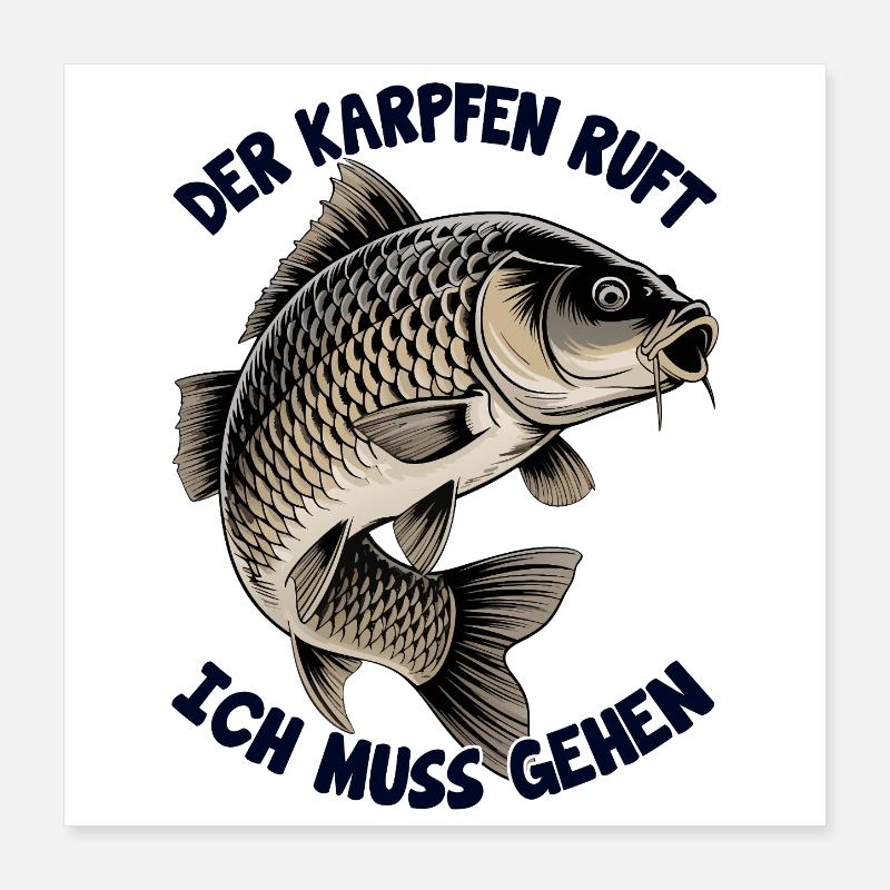 Der Karpfen ruft Poster 40x40 cm