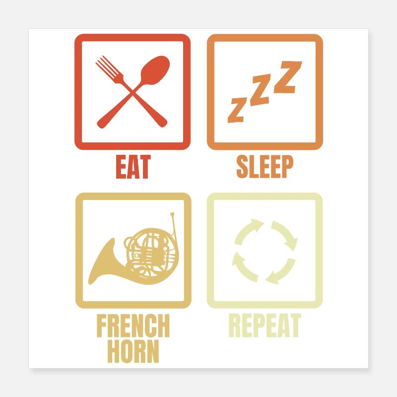 Mange Dorme, cor français, répéter Poster 40 x 40 cm
